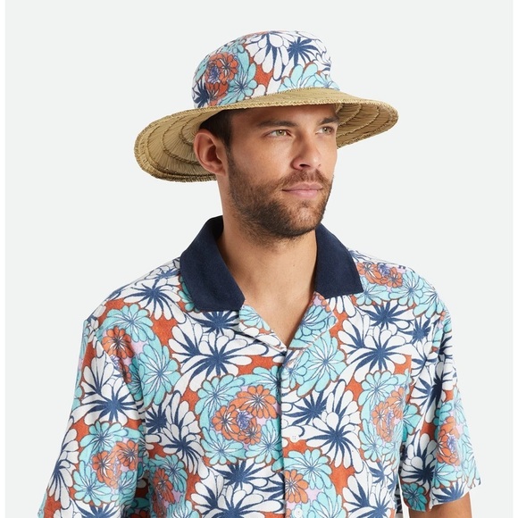 Brixton King Sun Hat Tan Kaleidoscope Eye S/M Summer Beachy Mixed Media … - Picture 4 of 16